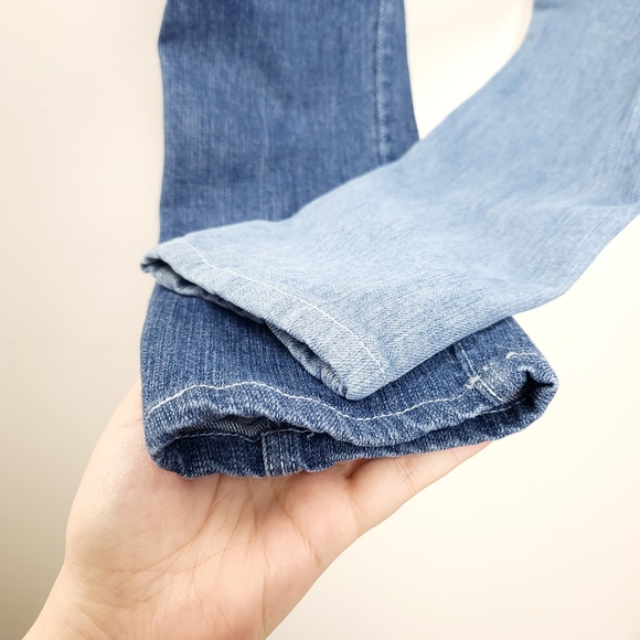 Jordache Size 26 Half & Half High Rise Vintage Crop Denim Blue Jeans - Picture 4 of 7